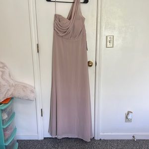 birdy grey taupe bridesmaid dress size large never worn